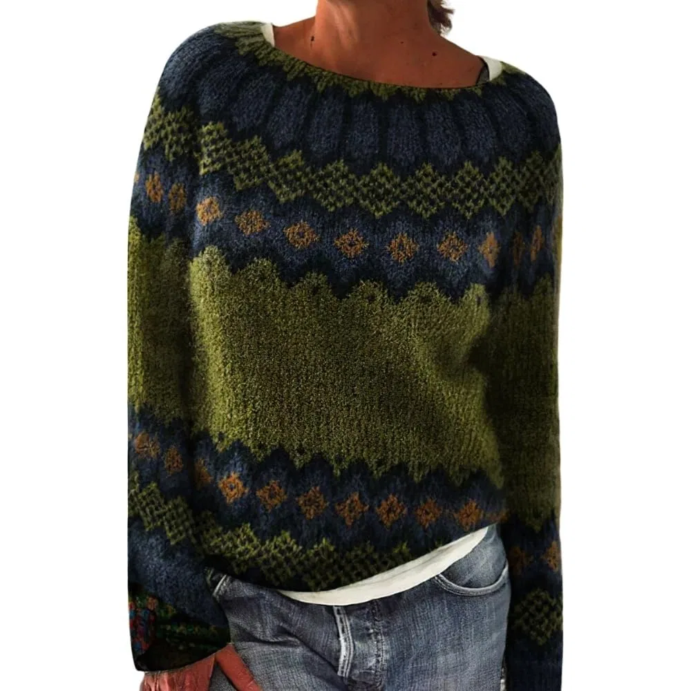 Женский свитер с принтом Fairisle Sweater, 8# Gn1 — фото 4