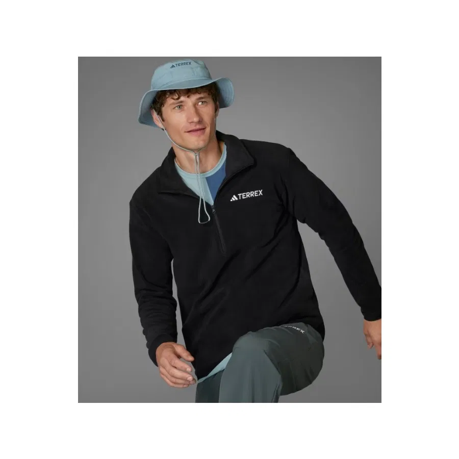 Свитшот с полузастежкой-молнией Multi Essentials adidas, Черный