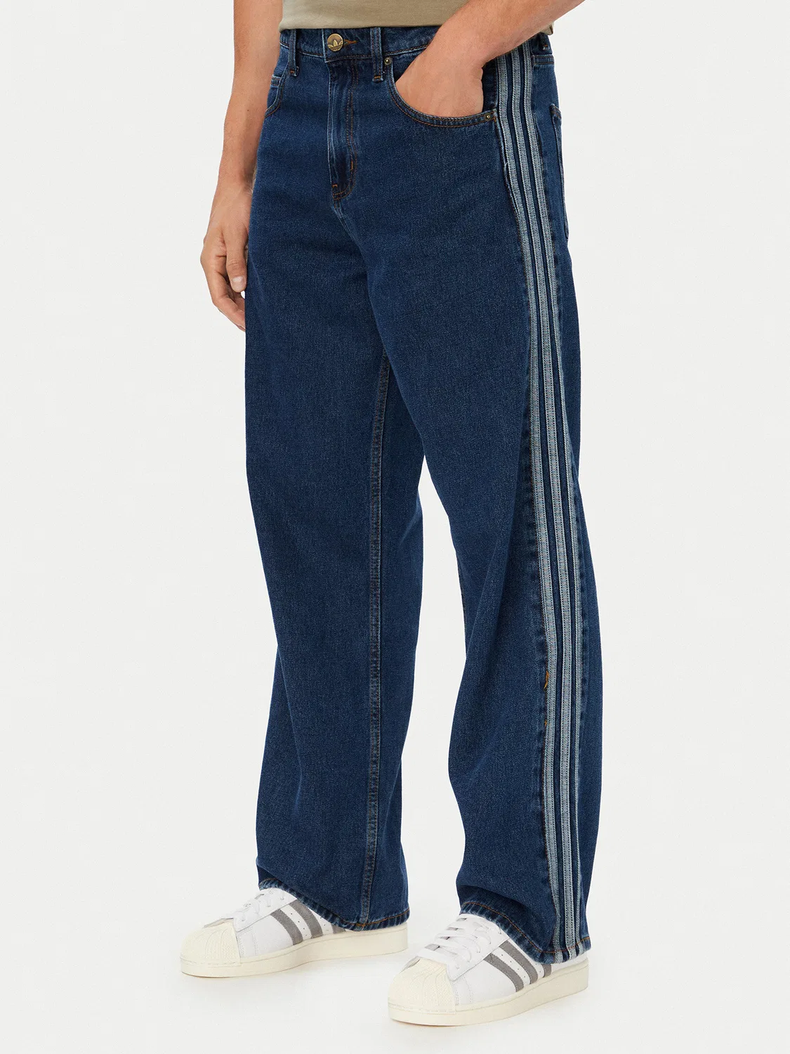 Мужские джинсы свободного кроя adicolor Firebird Adidas, синий