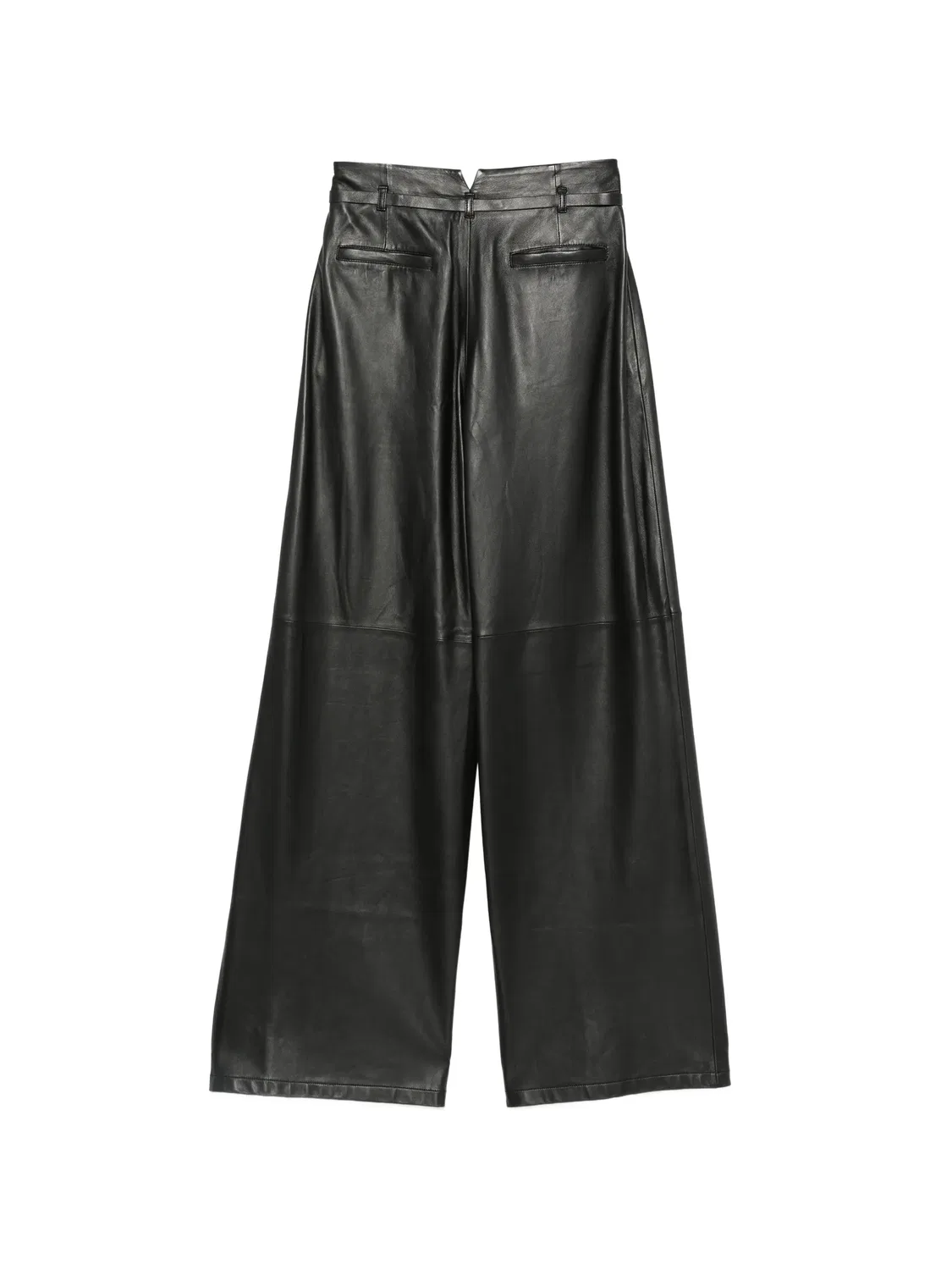 Брюки с панелями из ягнячьей кожи Emporio Armani, черный — фото 3