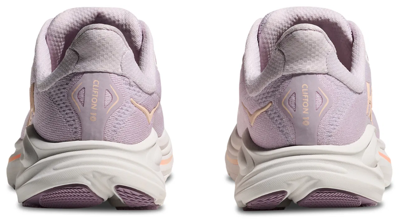 Кроссовки для девочек Clifton 10 HOKA, цвет Lilac Cream/Tangerine Glow — фото 3