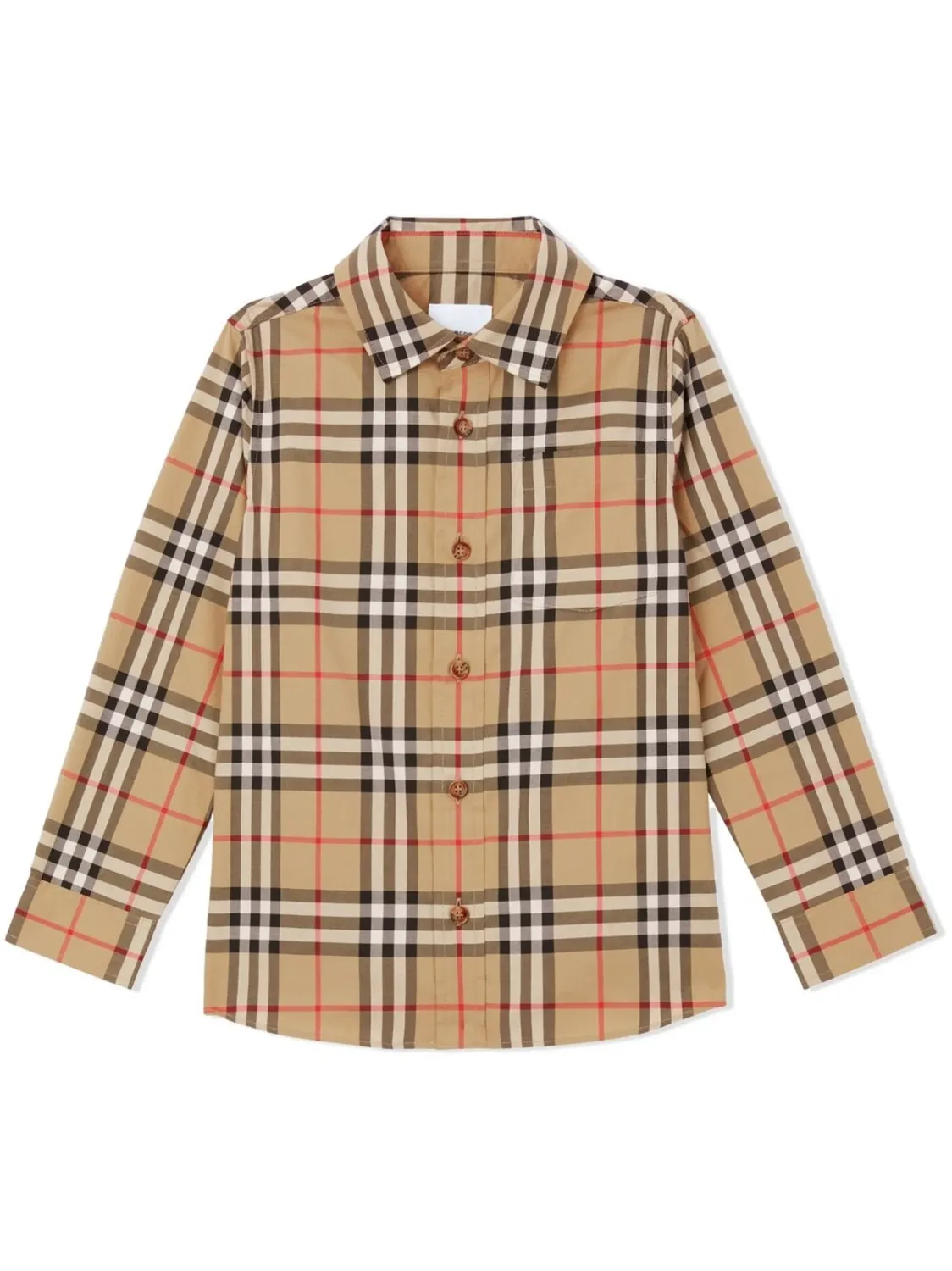 Рубашка с длинными рукавами в винтажную клетку Burberry, нейтральный