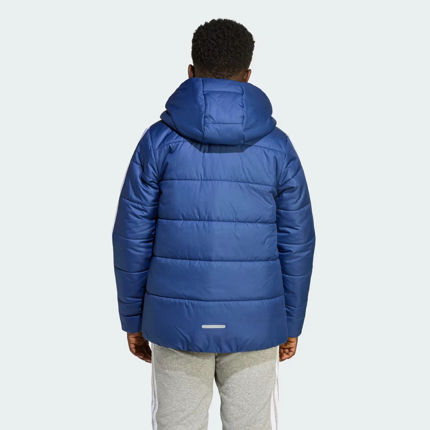 Детская утепленная куртка на молнии Essentials 3-Stripes Adidas Sportswear, темно-синий/белый — фото 3
