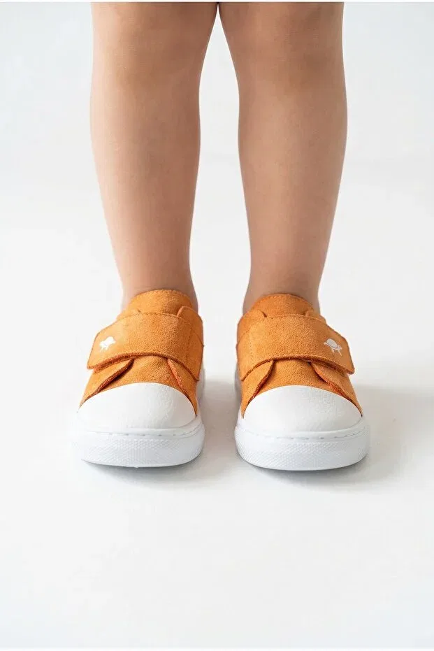 Детские повседневные кроссовки из нубука с ортопедической стелькой Tortie Sthapy, Orange — фото 2