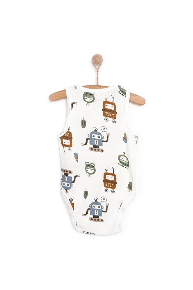 Детское боди-майка для мальчиков с принтом Hellobaby, Beige Ebebek Hello Baby — фото 2