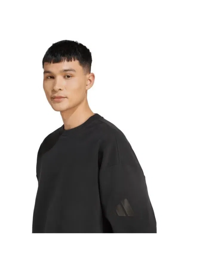Свитшот свободного кроя Soft Lux Adidas, черный — фото 3