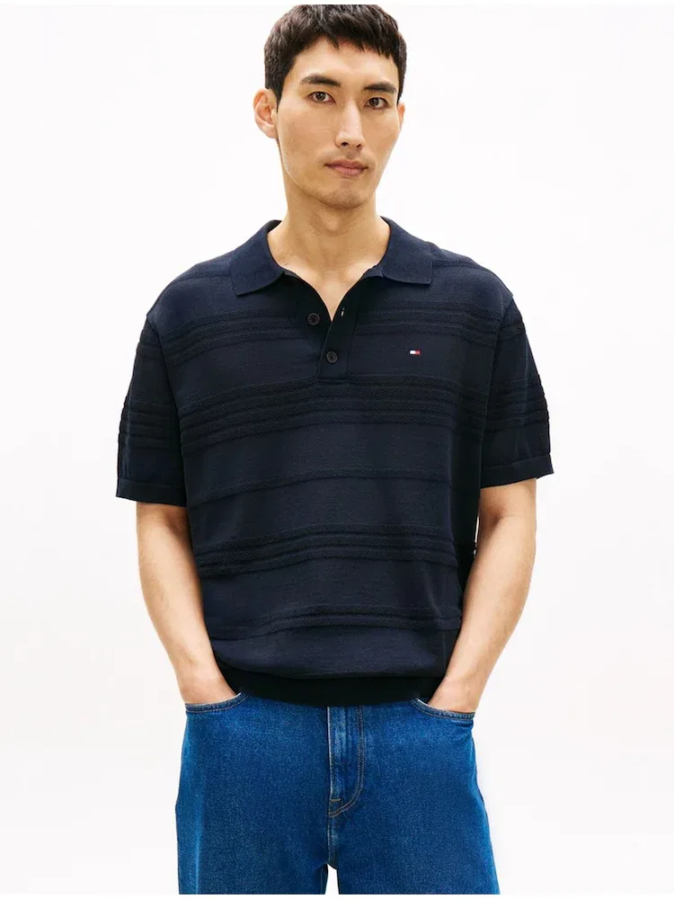 Джемпер хлопковый поло TOMMY HILFIGER, Navy