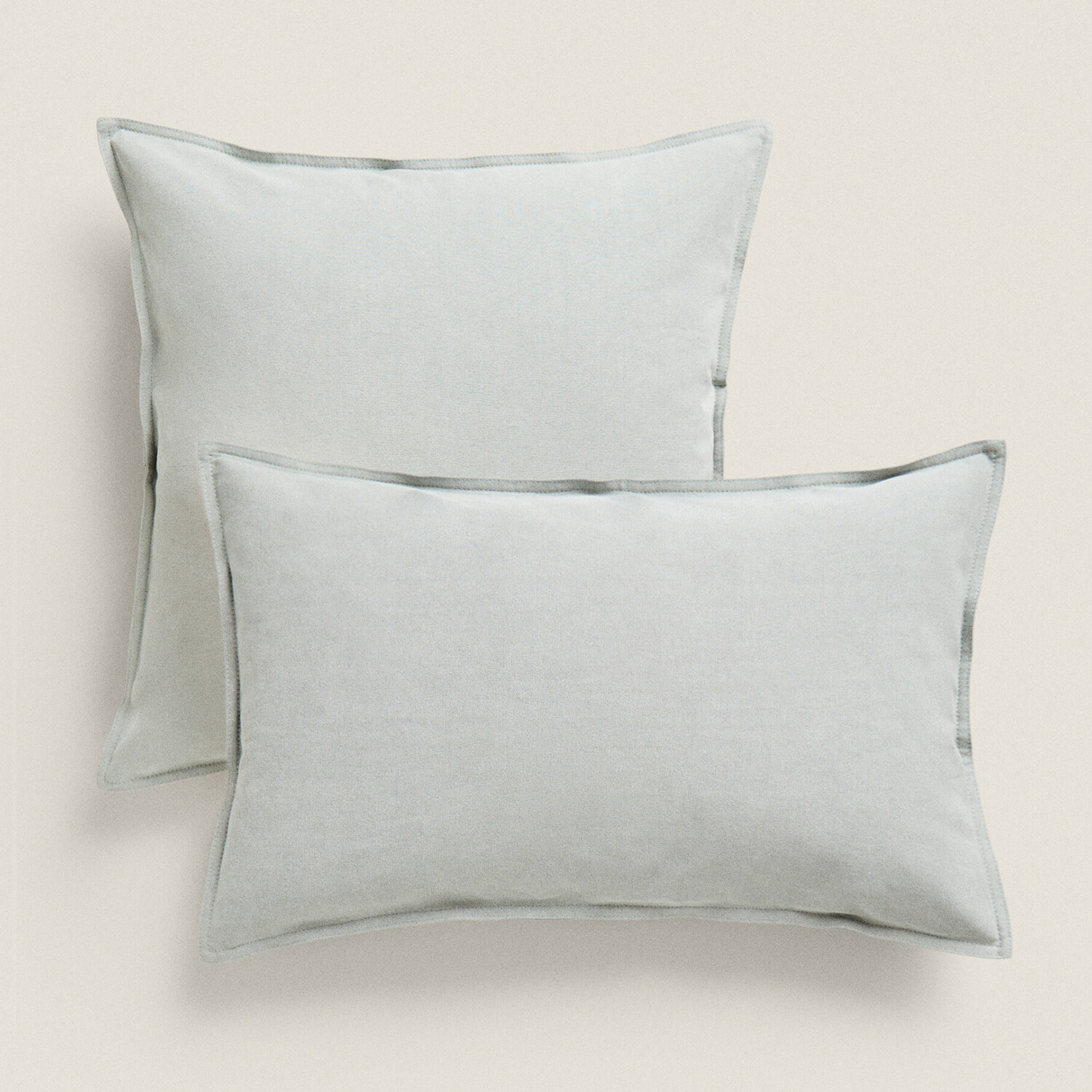 

Чехол для подушки Zara Home Topstitching, серо-зеленый