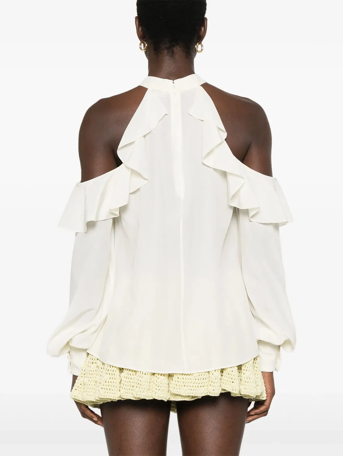 Блузка с драпировкой и деталями ETRO, белый — фото 4
