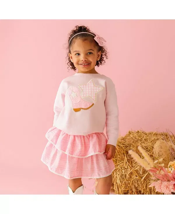 Детская толстовка с патчем для девочек Cowgirl Patch Sweet Wink, Ballet Pink — фото 2
