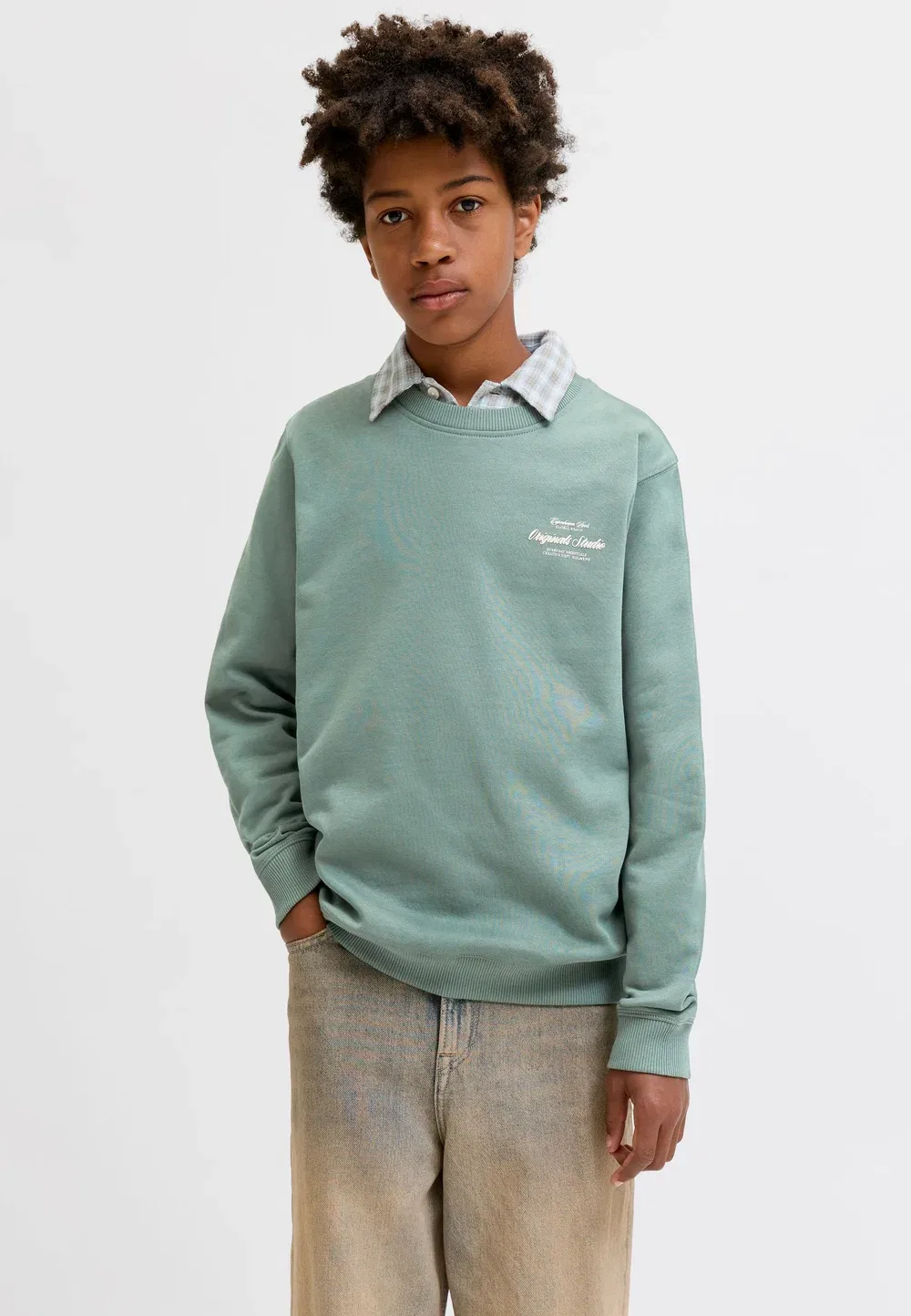Толстовки с принтом на спине, толстовки для подростков - толстовка Jack & Jones Junior, Laurel Wreath