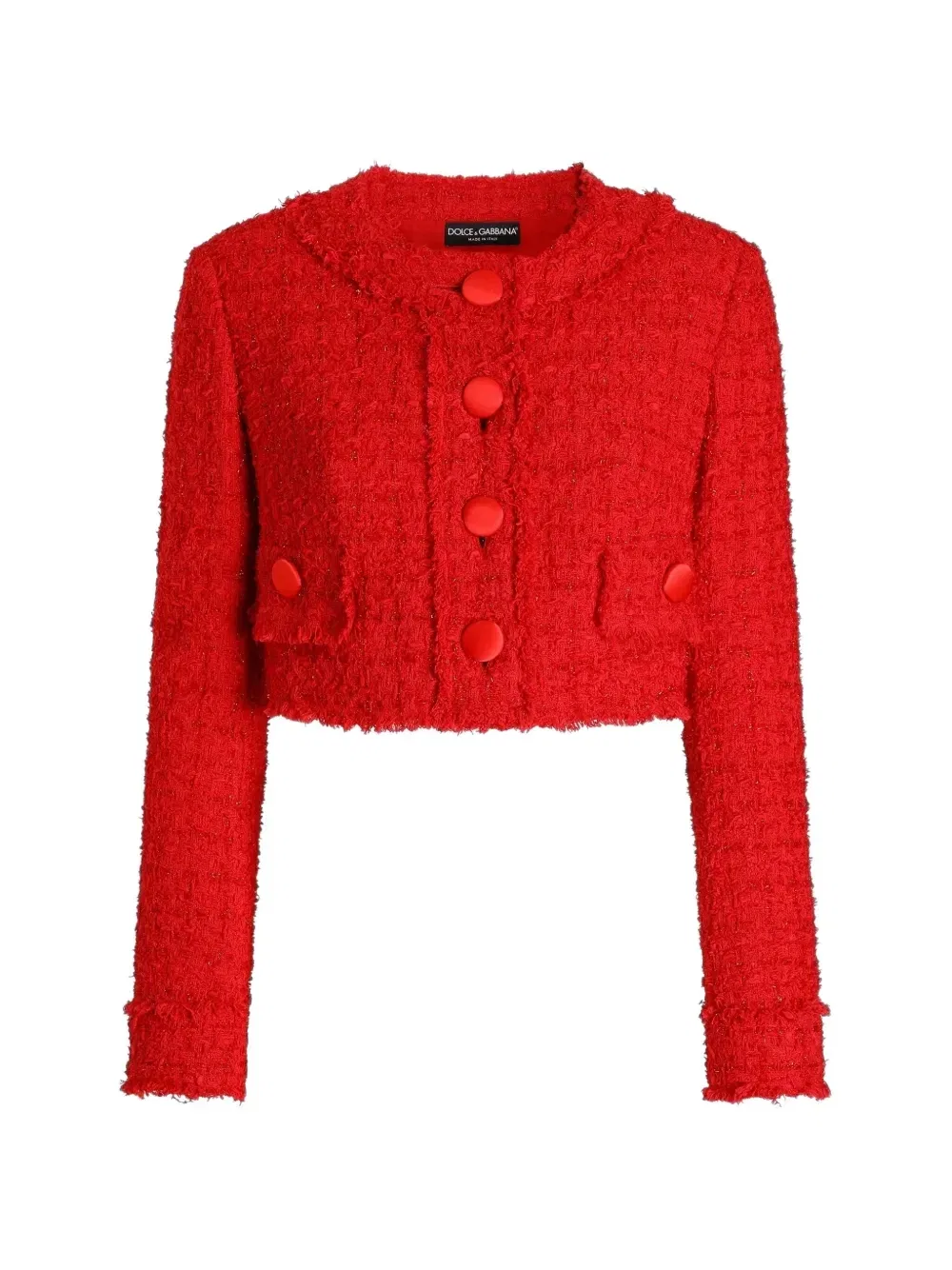 Короткий твидовый жакет Dolce & Gabbana, красный