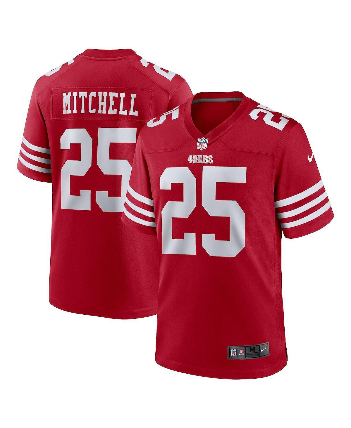 

Мужская футболка elijah mitchell scarlet san francisco 49ers team player game Nike, Красный, Мужская футболка elijah mitchell scarlet san francisco 49ers team player game Nike