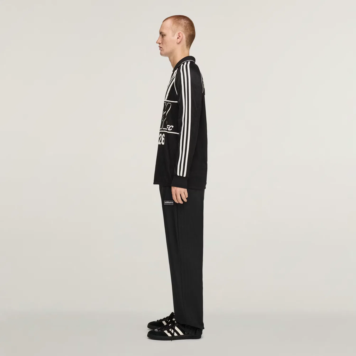 Мужская футболка с длинным рукавом из жаккардовой ткани SPZL F.C. Long Sleeve Jersey Adidas Originals, черный — фото 2