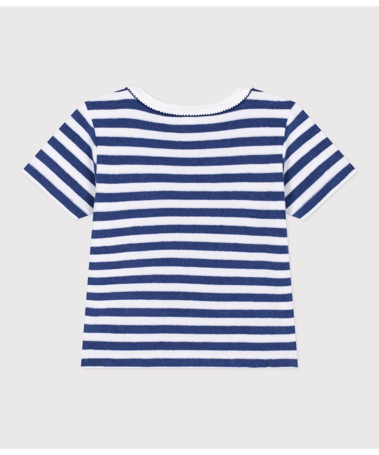 Детская футболка с длинным рукавомс принтом PETIT BATEAU, Белый/Синий — фото 4