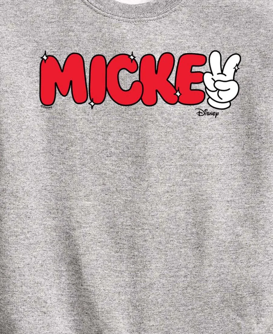 Свитшот на молнии с длинным рукавом, модель Mickey Peace Sign Hybrid, Athletic Heather — фото 3