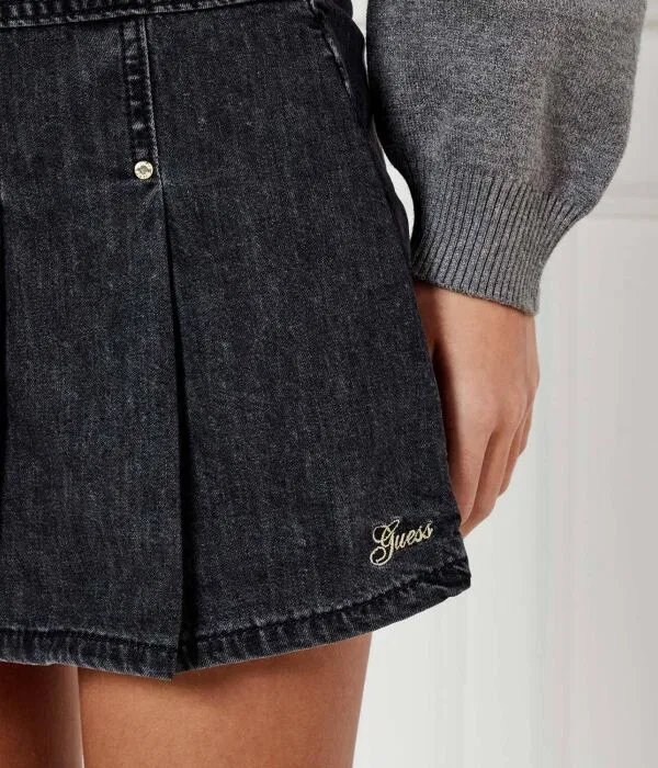 Детские шорты для девочки из денима Di Jeans Gonna-Pantalone Guess, черный — фото 4