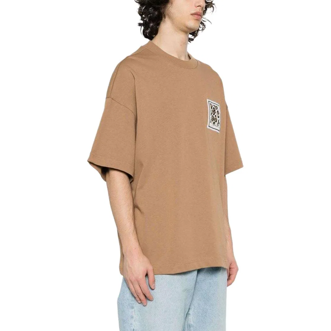 Мужская футболка с принтом и вышивкой Emporio Armani, Camel Brown — фото 4