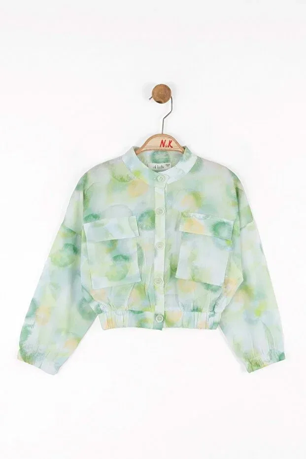 Детская куртка для девочек с принтом Flower jacket Nk Kids, Green