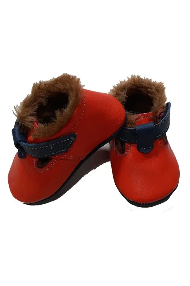 Детские пинетки с меховым воротником Kapar, Orange