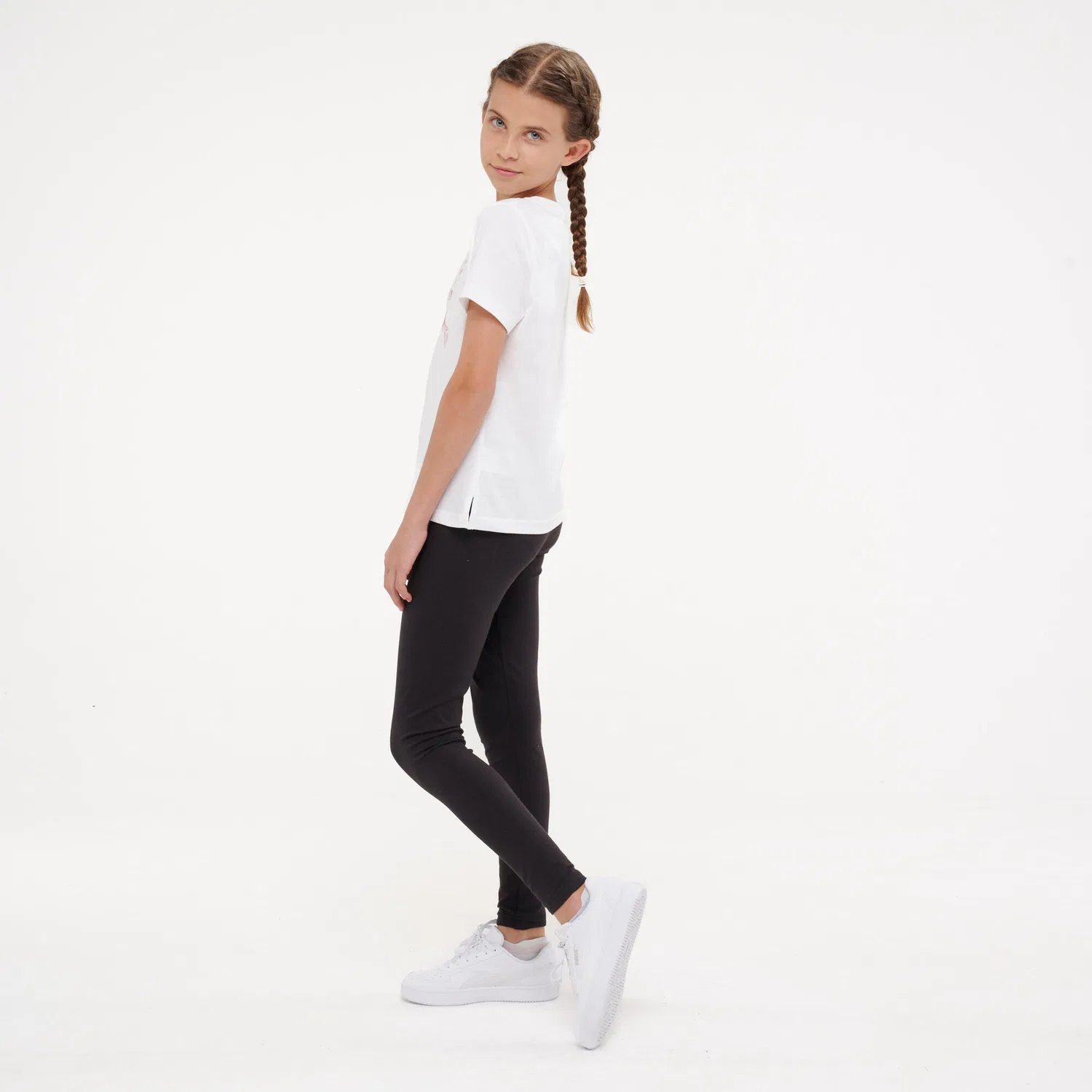 Детская хлопковая футболка Puma, Weiss — фото 4