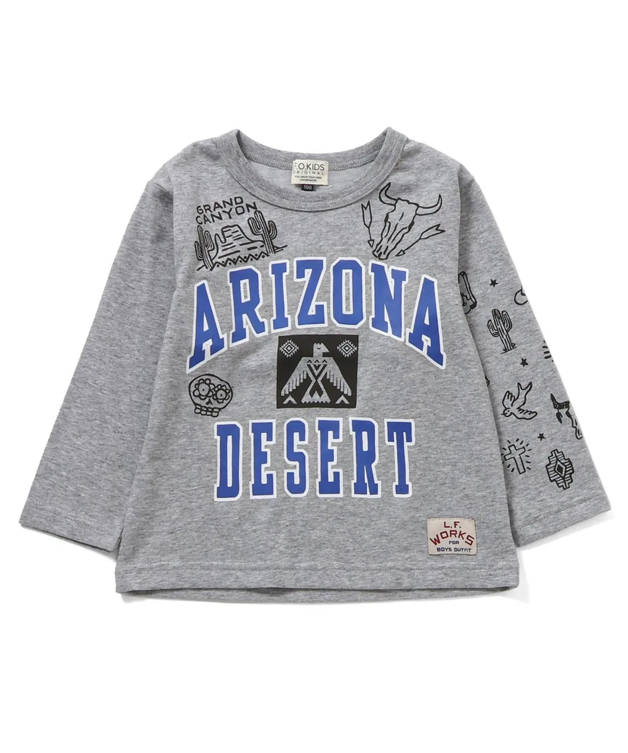 Детский лонгслив с принтом ARIZONA F.O.KIDS, Серый