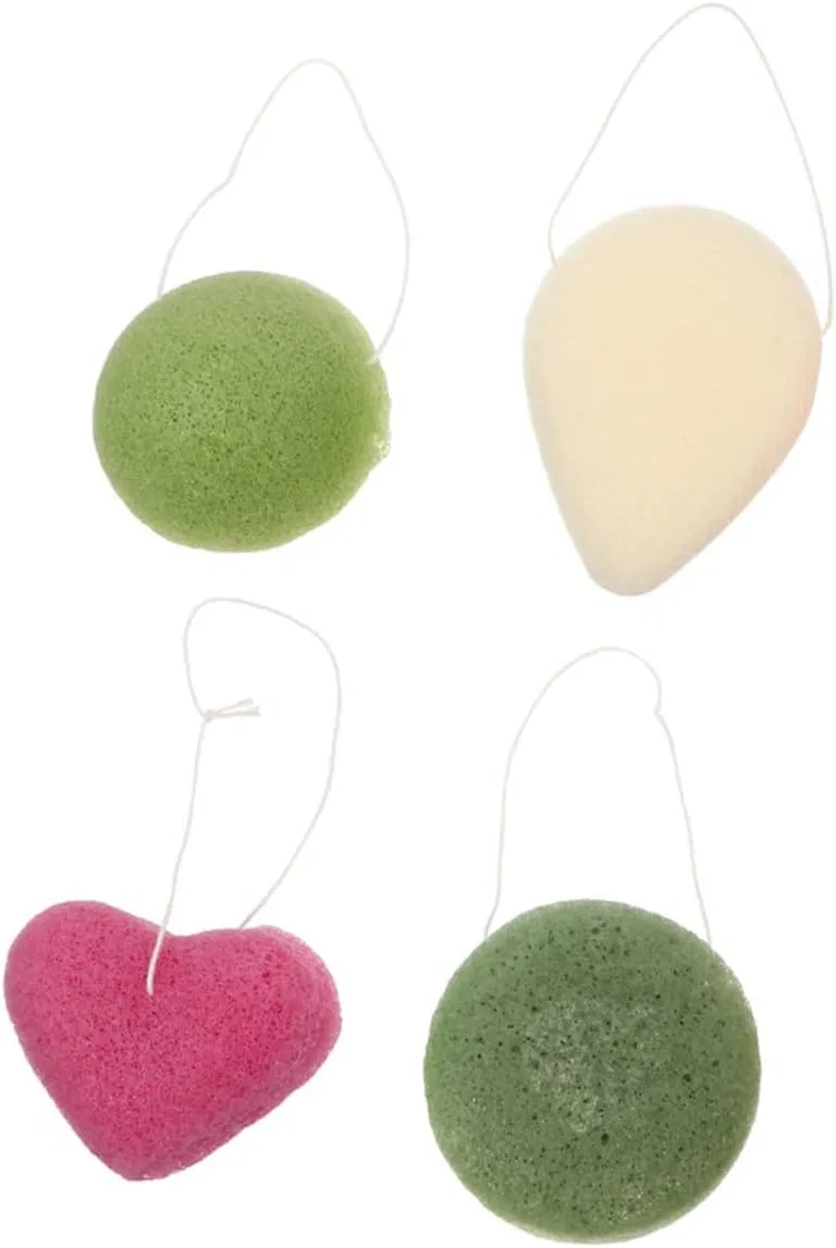 Губка для лица Konjac, 4 шт, Vaguelly, мультиколор