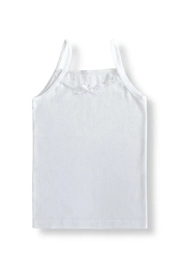 Детская хлопковое майка для девочек 6-pack Panfilia, White — фото 2