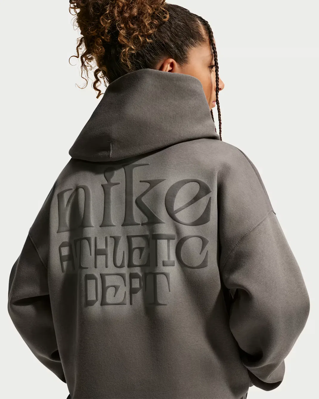Толстовка большого размера для детей постарше Nike Sportswear Club Fleece, Cave Stone/Moon Particle/Cave Stone — фото 4