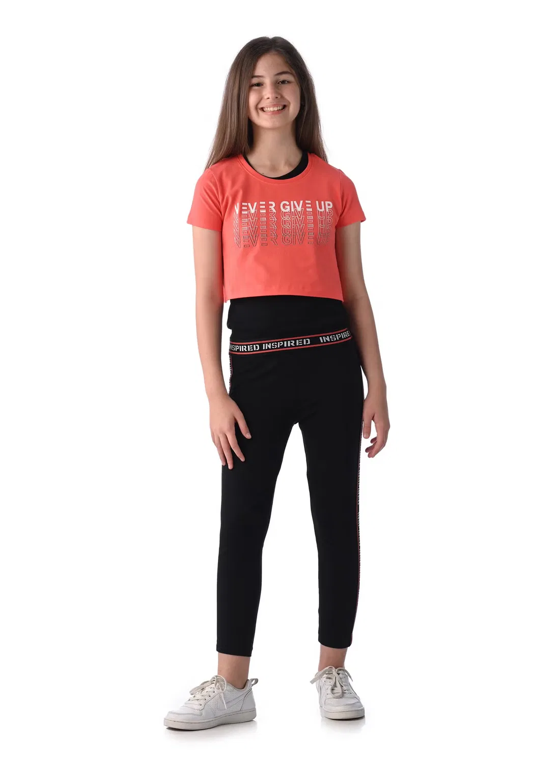 Комплект спортивный с принтом Athleisure Victor And Jane, коралловый-черный