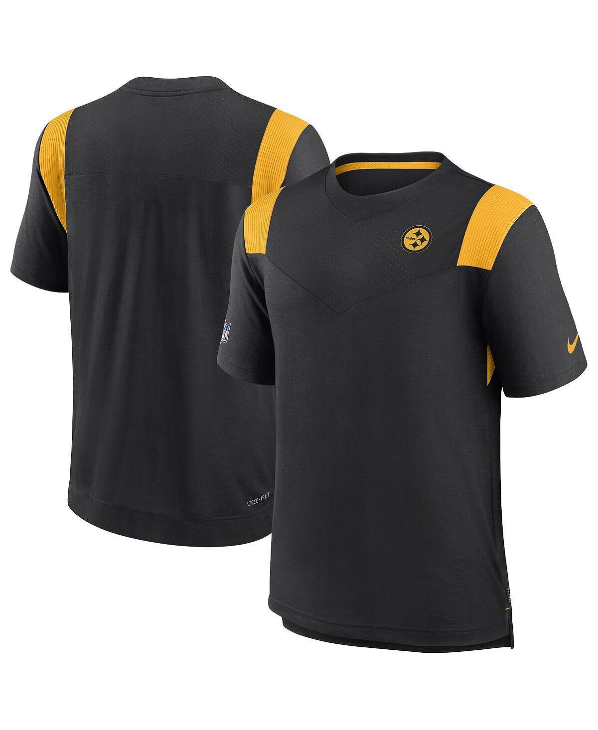 

Мужская черная футболка pittsburgh steelers sideline в тон с логотипом performance player Nike, черный