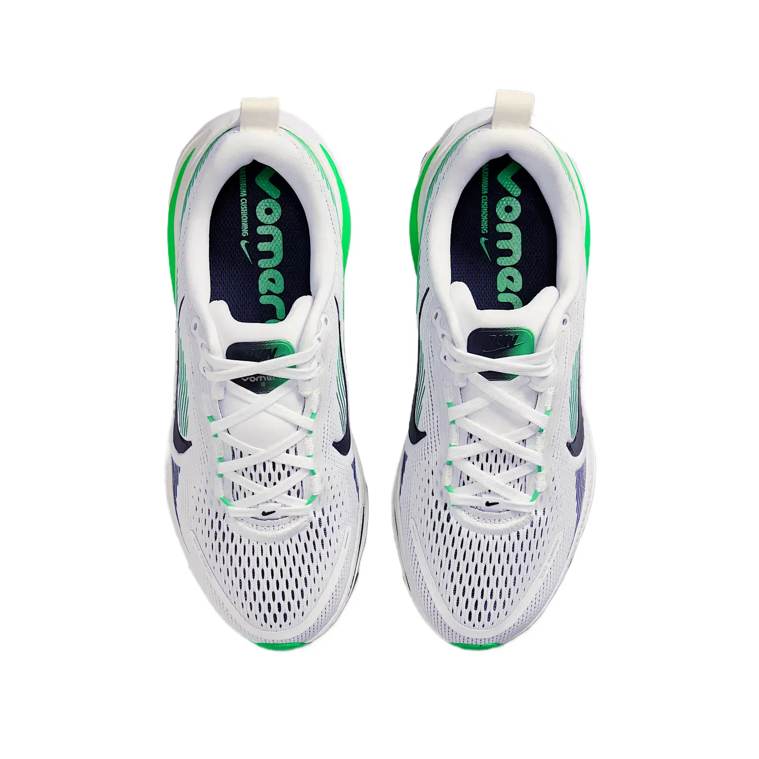 Кроссовки для бега Vomero 18, Nike, White/Bright Green/Dark Navy Blue — фото 4