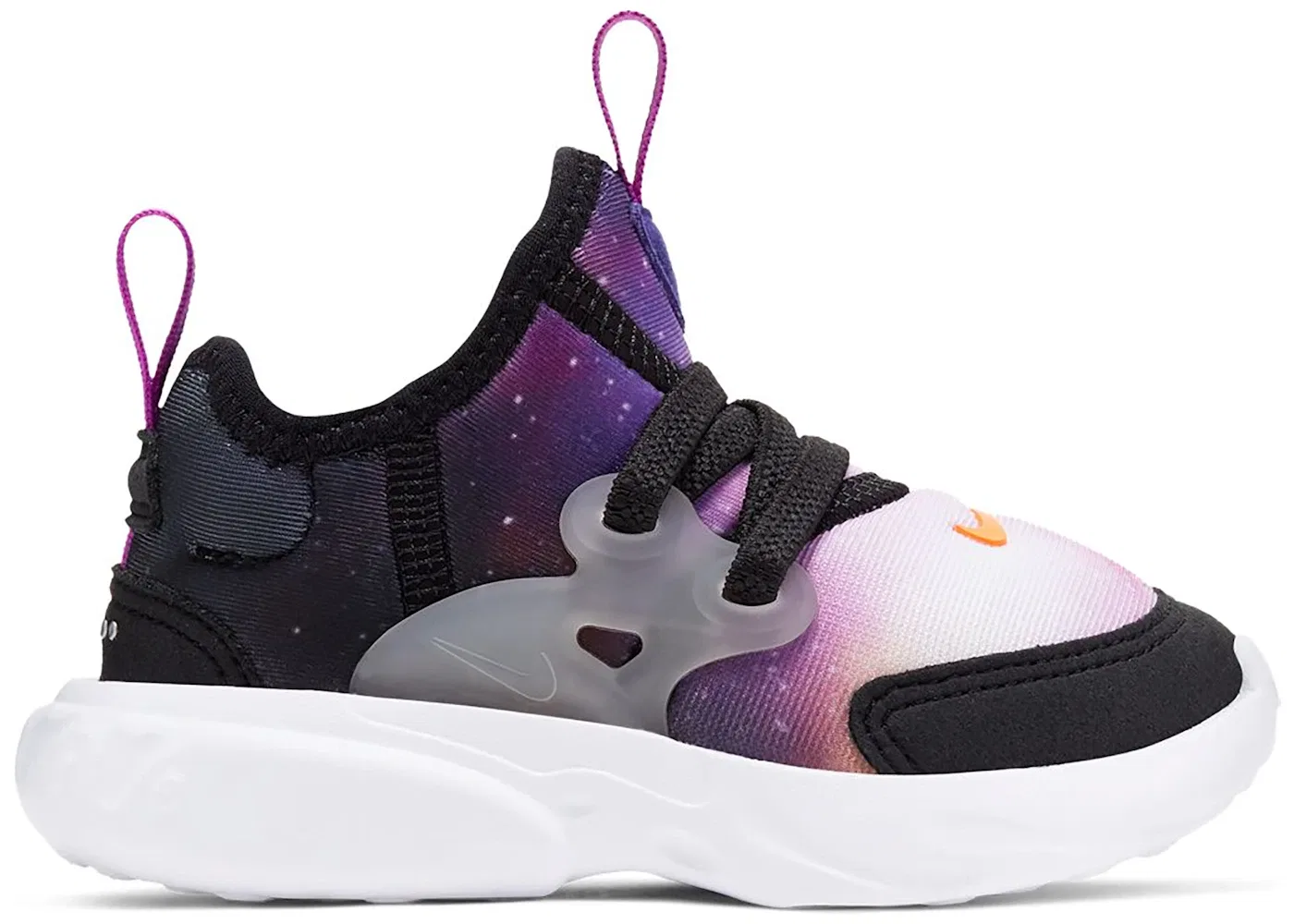Детские кроссовки Lifestyle Nike React Presto Nike, Black/Court Purple-Blue Fury-Total Orange