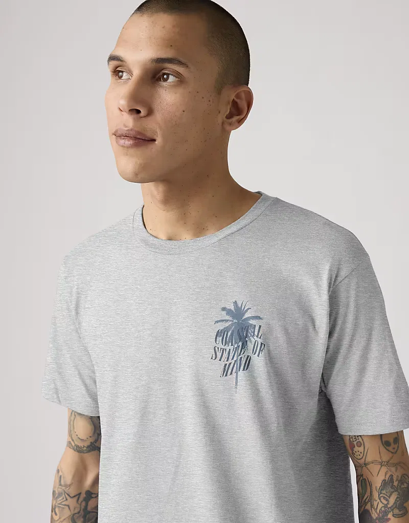 Футболка Levi's свободного кроя с графическим принтом, серый — фото 3