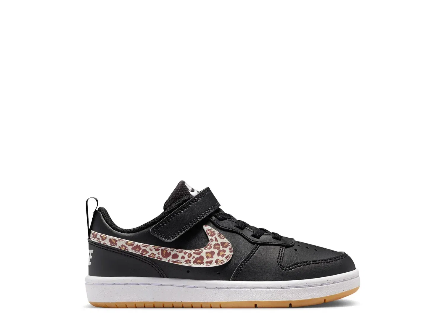 Кроссовки детские Nike Court Borough Low, Black/White Leopard Print