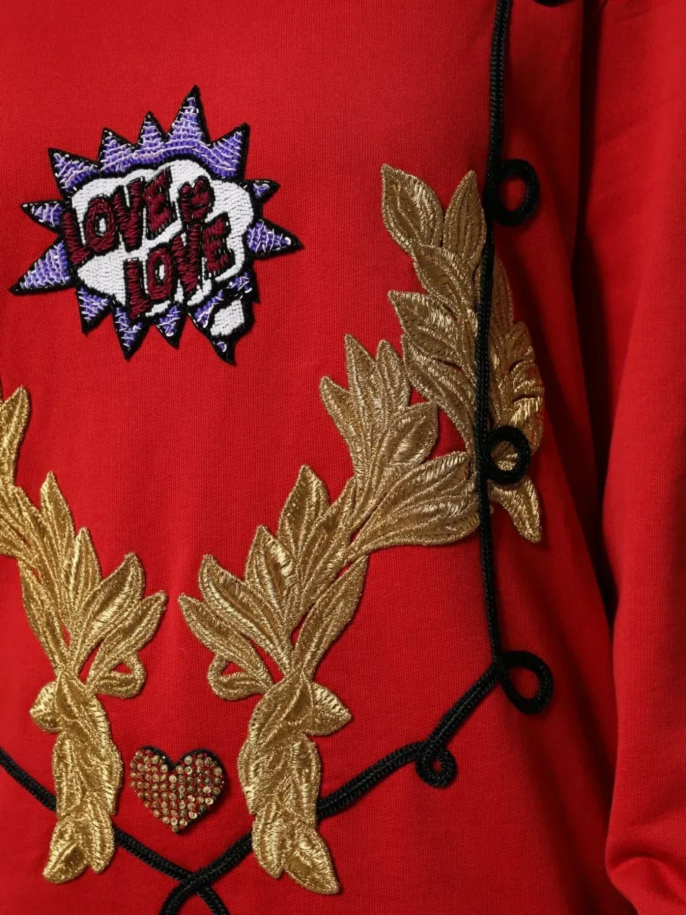 Толстовка с пайетками и вышивкой DOLCE & GABBANA, красный — фото 4