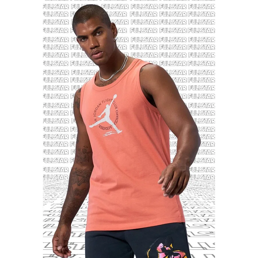 Мужская футболка из хлопка с принтом Jordan Mvp Flight Cotton Tank Top Singlet Nike, Розовый