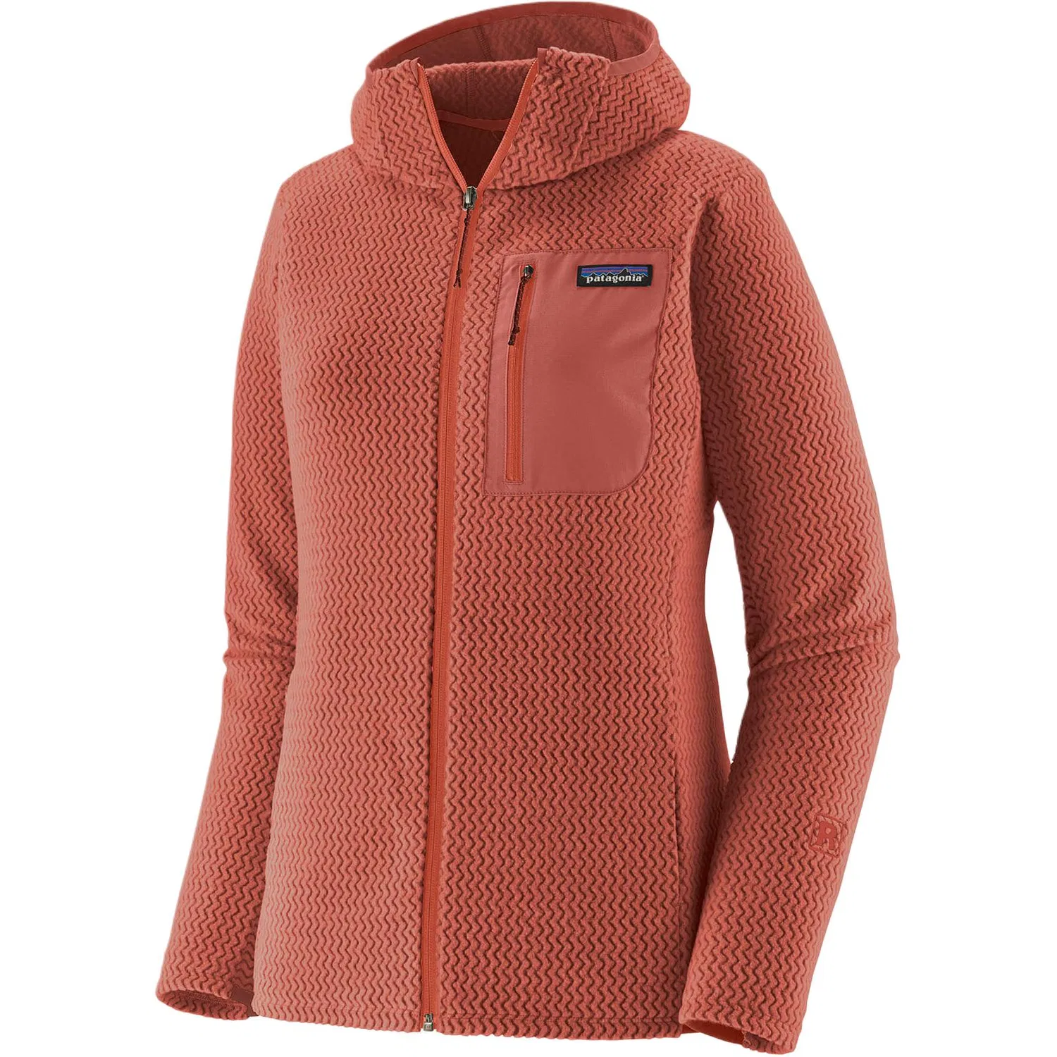 Женский флисовый топ с капюшоном и фактурной текстурой Patagonia, Quiet Pink/QVLT — фото 4