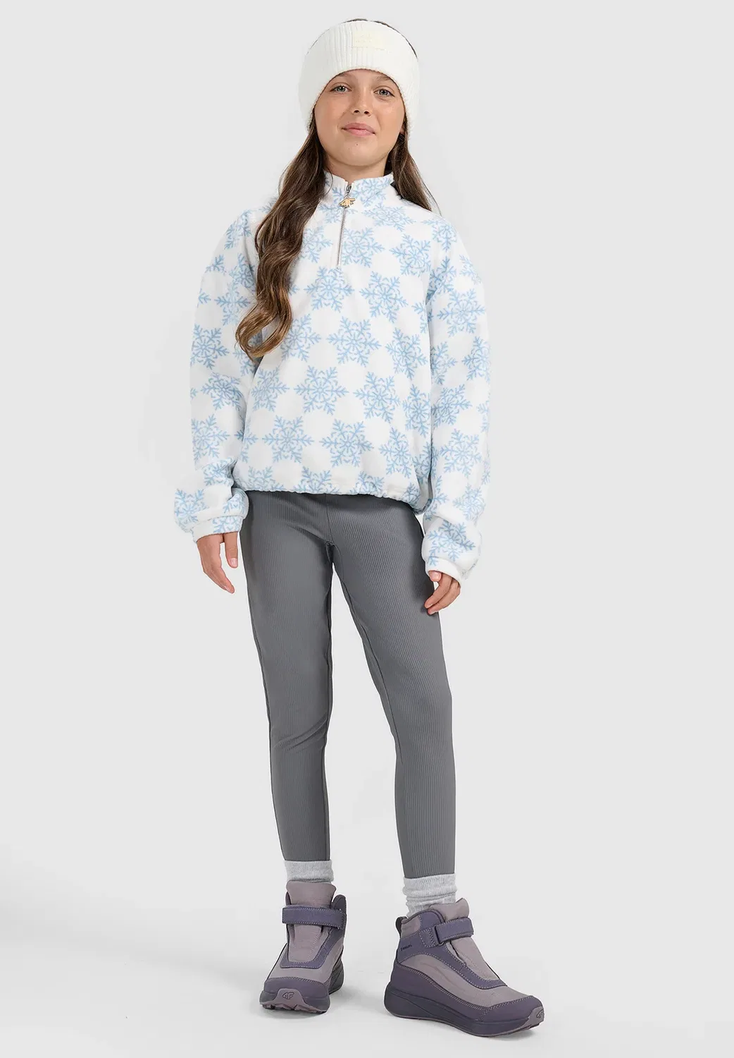 Polar oversize z nadrukiem dziewczęcy - флисовый джемпер 4F, Multicolour Allover