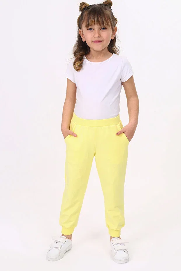 Детские спортивные штаны для девочек хлопковые Sportswear Toontoy, Light Yellow