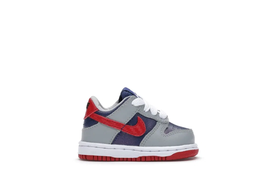 Детские кроссовки для мальчиков с кожаным верхом Nike Dunk Low Nike, Hyper Blue/Samba-Silver