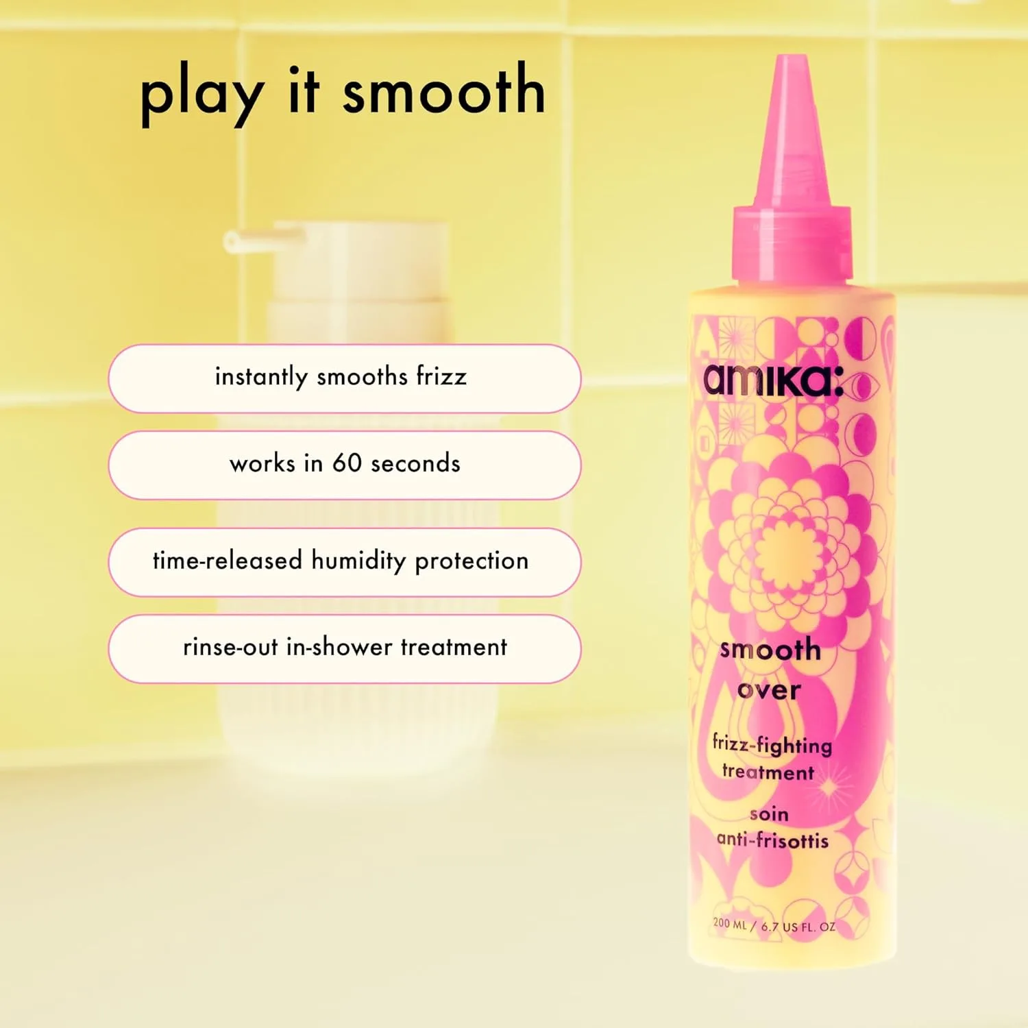 Средство для разглаживания и борьбы с пушистостью волос amika Smooth Over Frizz-Fight-Fight Treatment Mask — фото 2