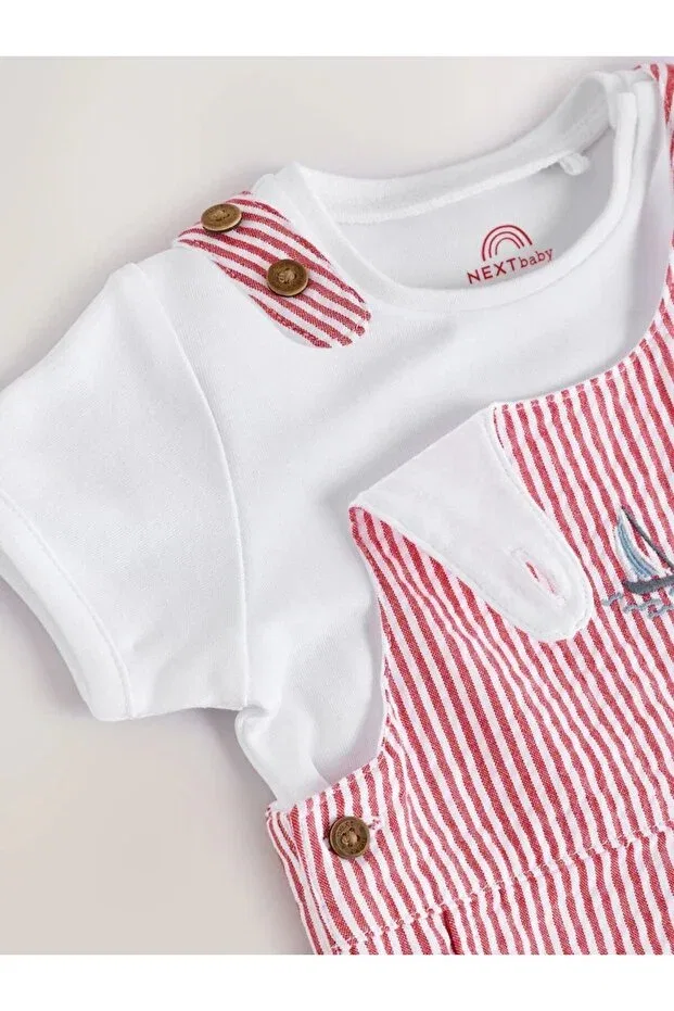 Детский комбинезон для девочек с принтом Next Baby, Красный — фото 3