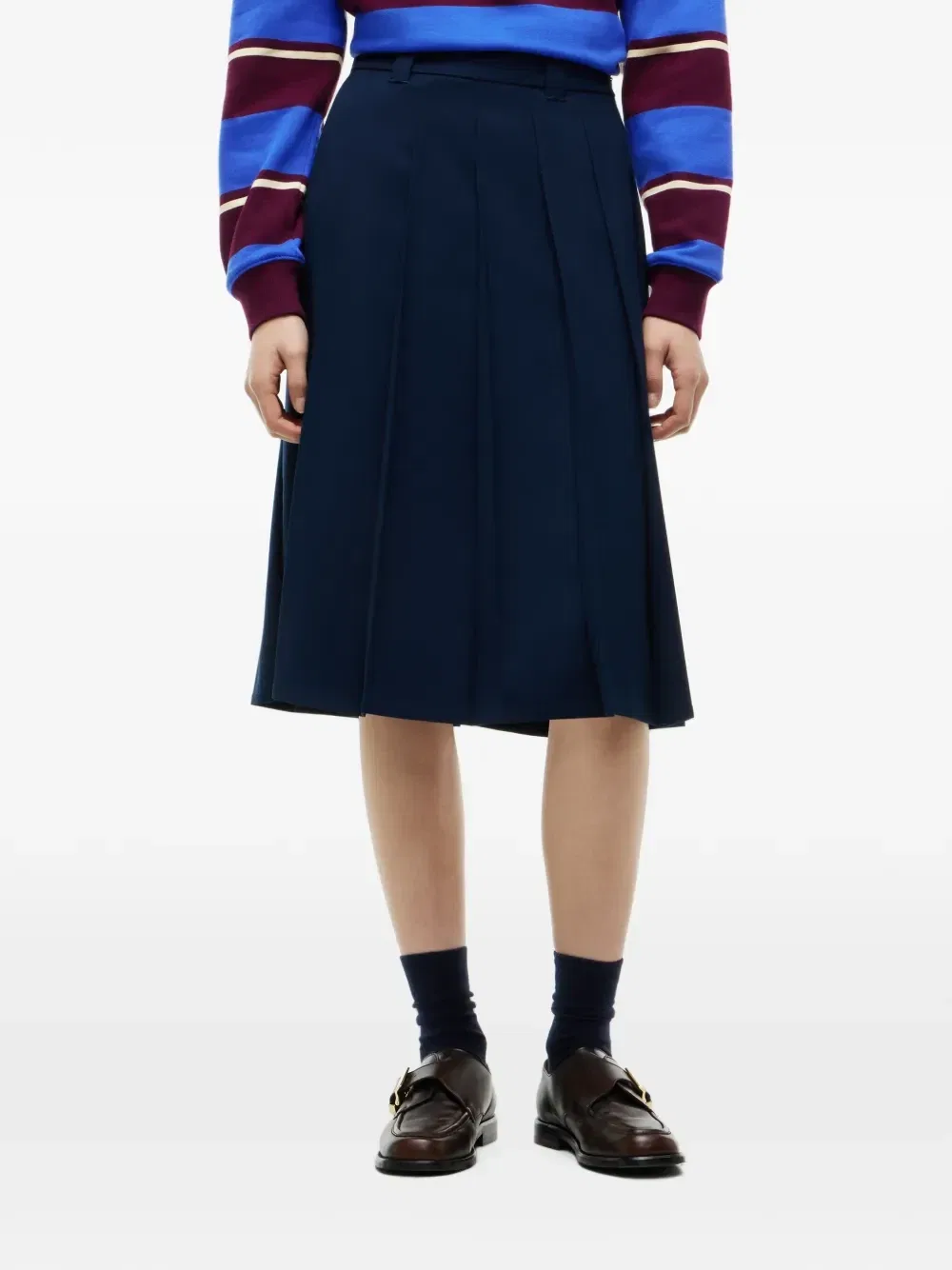 Плиссированная юбка-миди А-силуэта Tommy Hilfiger, синий — фото 3