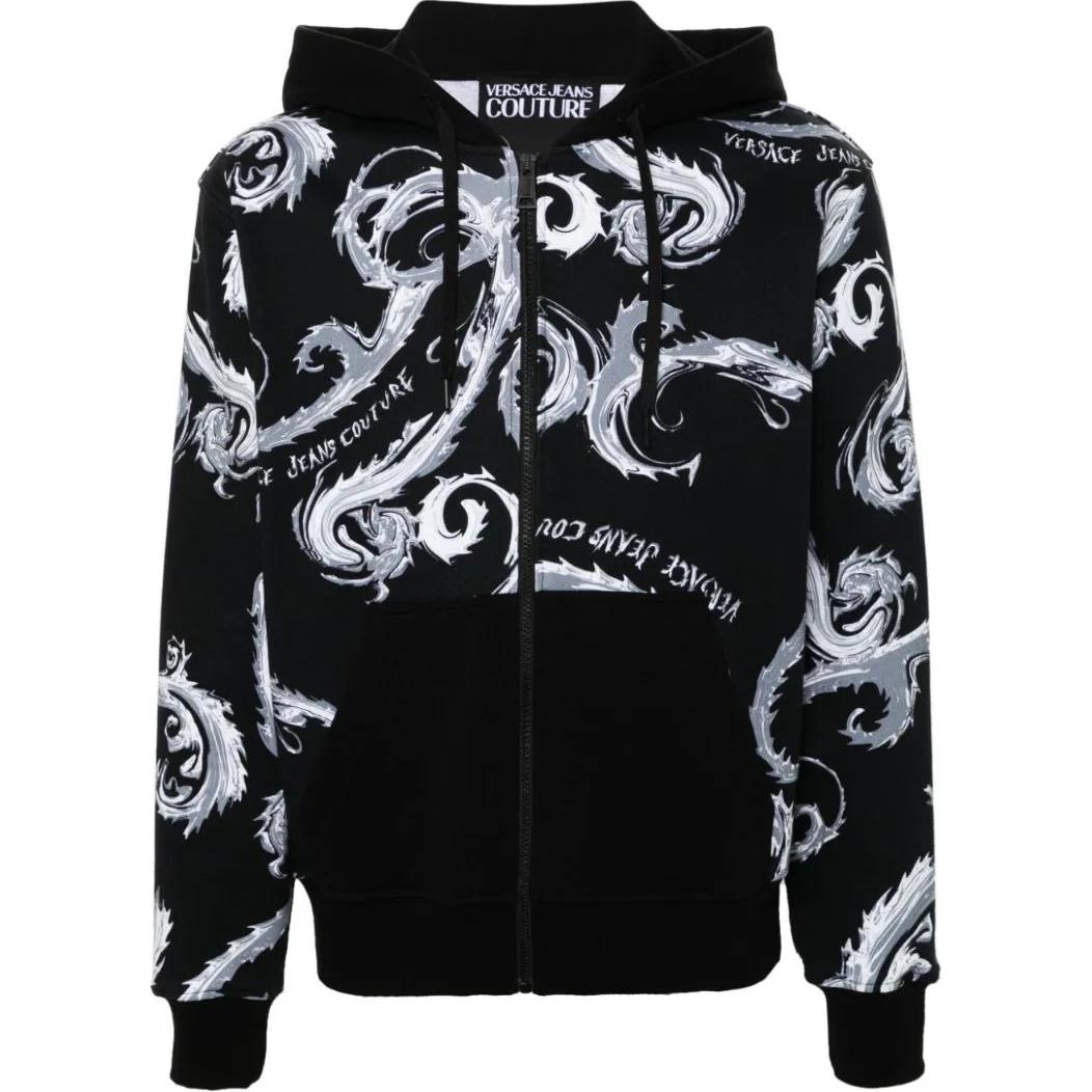 

VERSACE JEANS COUTURE Барокко принтованный джерси худи, Black
