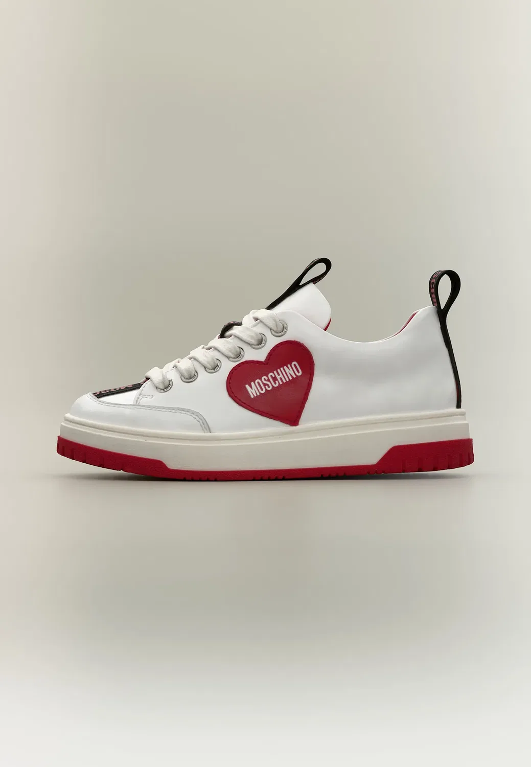 Тренеры Moschino, White/Black/Red