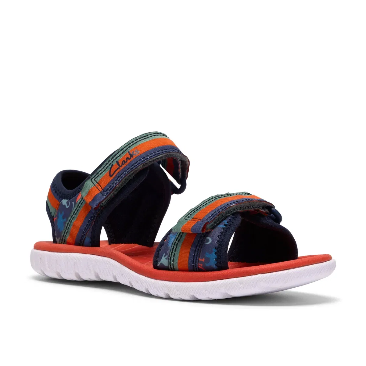 Детские босоножки с принтом Surfing Tide K Clarks, Blue — фото 4