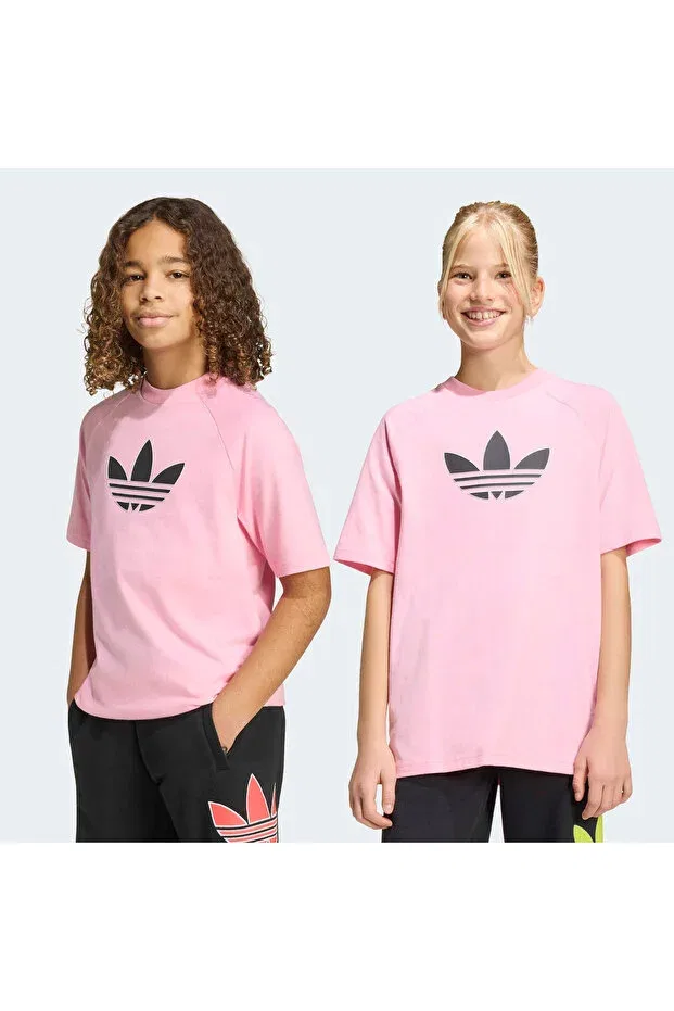 Детская футболка для мальчиков с принтом Graphic Trefoil Adidas, Pink