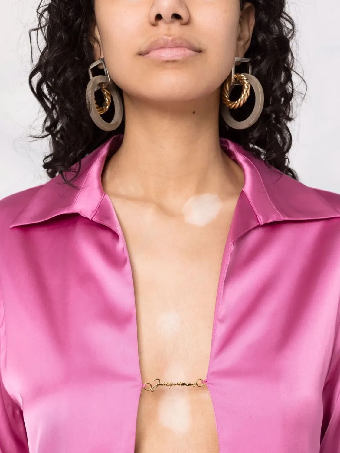 Рубашка из сатина La Chemise Notte Jacquemus, розовый — фото 4