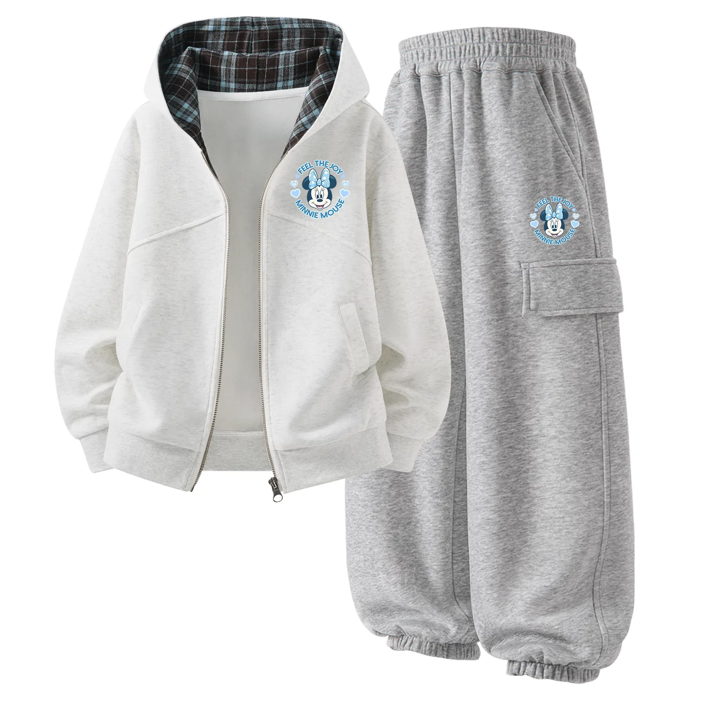 Детский спортивный комплект с капюшоном, с принтом, Disney, Di Hearty K White Heather Gray+Di Hearty K Gray